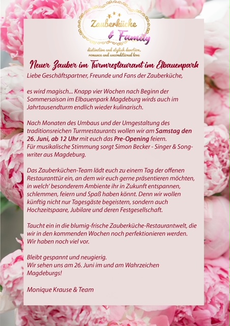 Pre-Opening im Turmrestaurant Elbauenpark